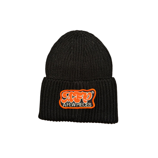 Beanies black / orange patch