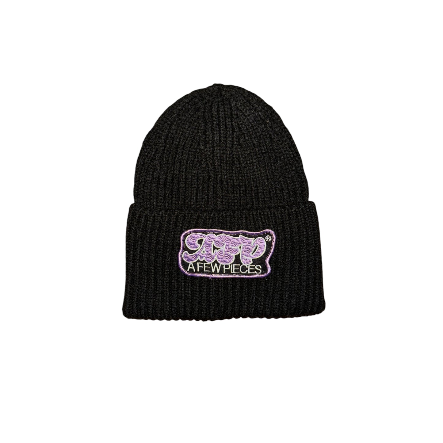 Beanies black / liliac patch