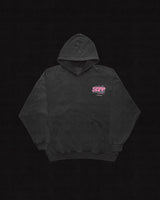 Oversized Linen Hoodie — Retro Puff Print