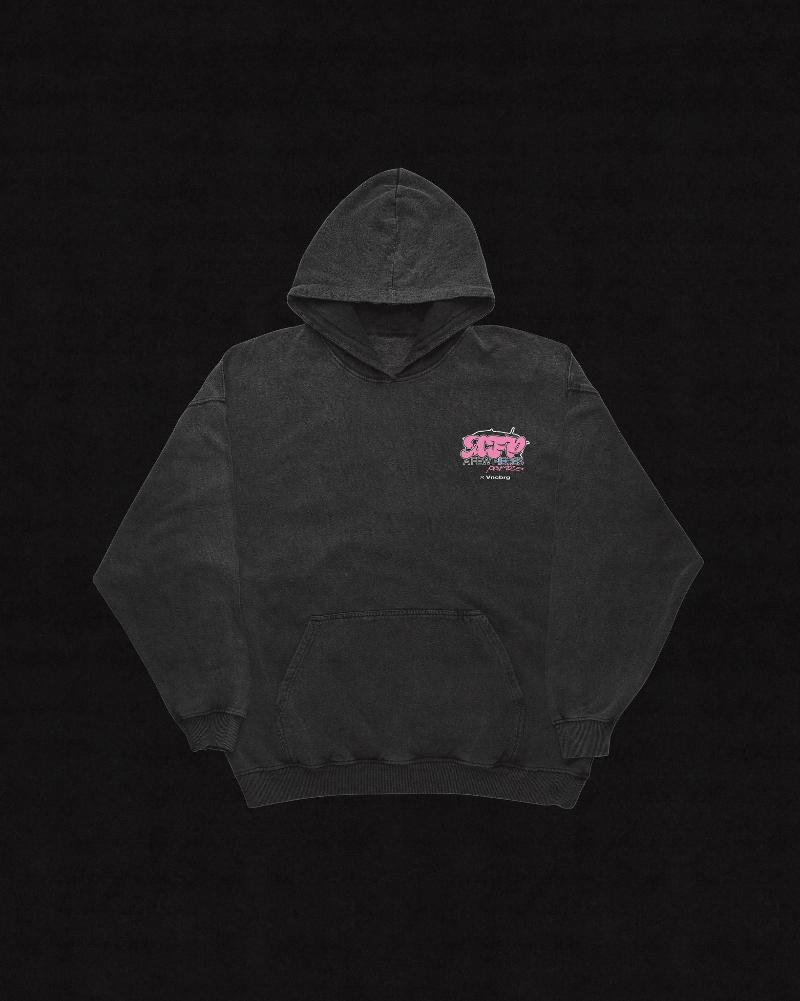 Oversized Linen Hoodie — Retro Puff Print